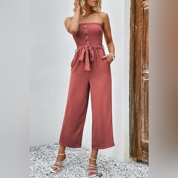 Summer Sunset Smocked Jumpsuit - Picture 4 of 5